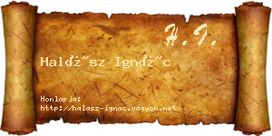 Halász Ignác névjegykártya
